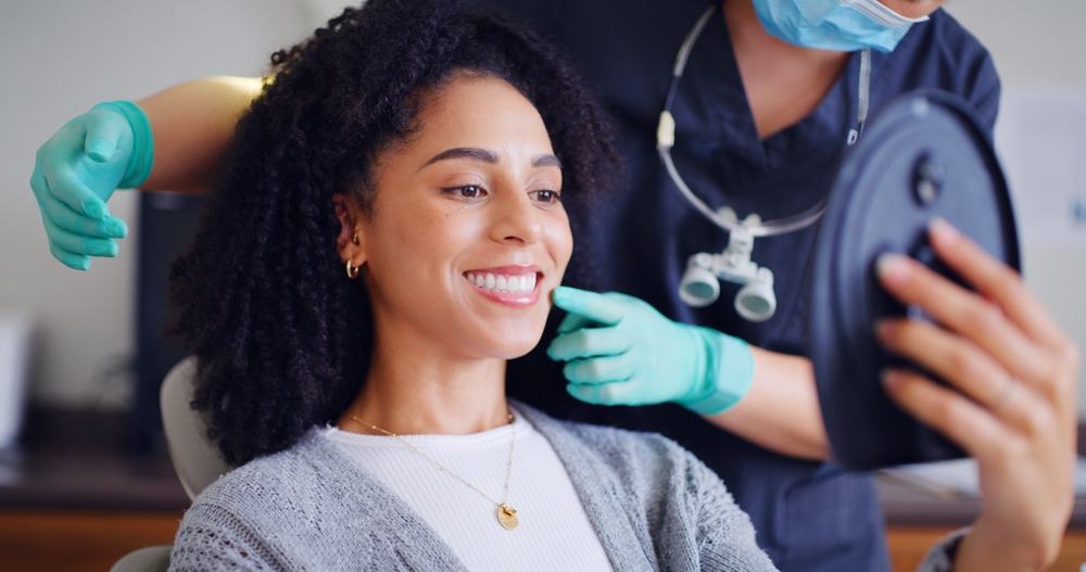 Patient attending orthodontic treatments for adults, clear aligners in Melbourne and orthodontics for children with an orthodontist.
